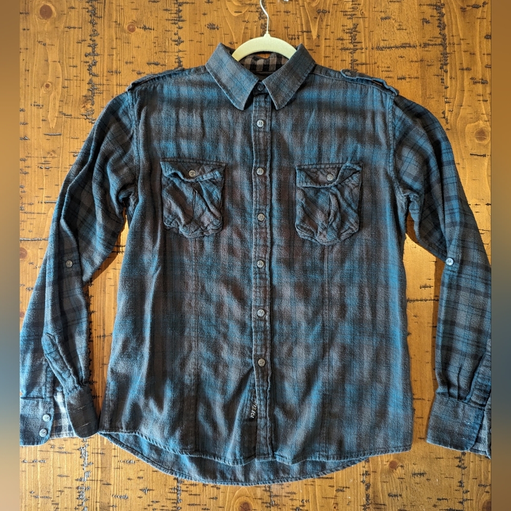 191 Unlimited M Flannel Teal & Black